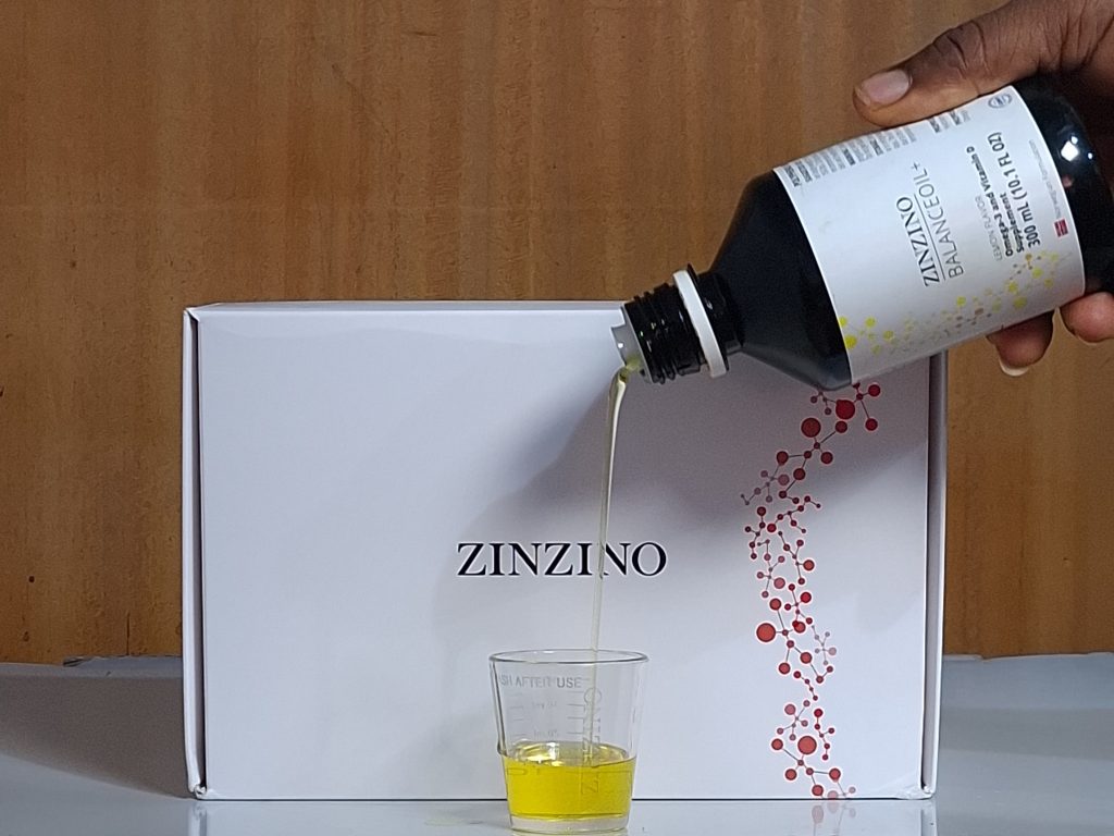 A picture of Zinzino BalanceOil that integrates omega 3 and omega 6 and is designed to restore the optimal omega balance.