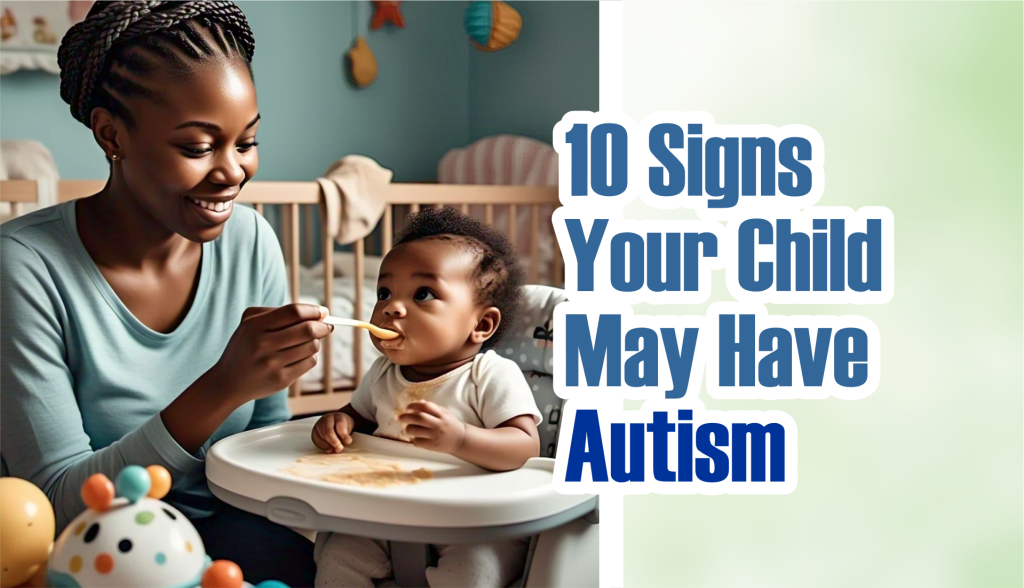 Mother feeding a baby that likely has autism